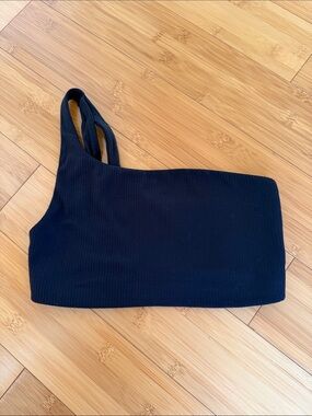 Lululemon Black One-Shoulder Ribbed Crop Bra Size 4